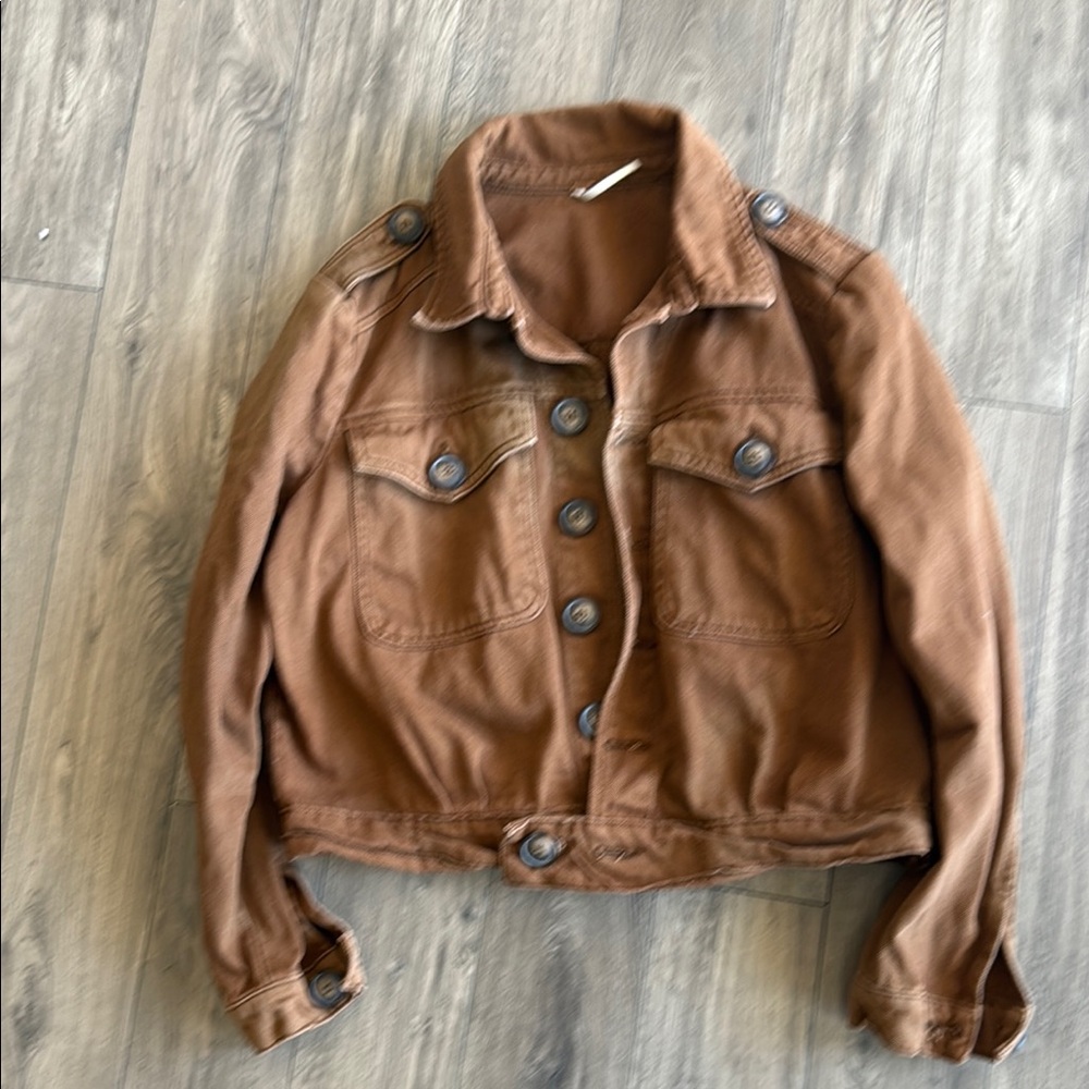 Free People Brown Jean Jacket Timeless Design